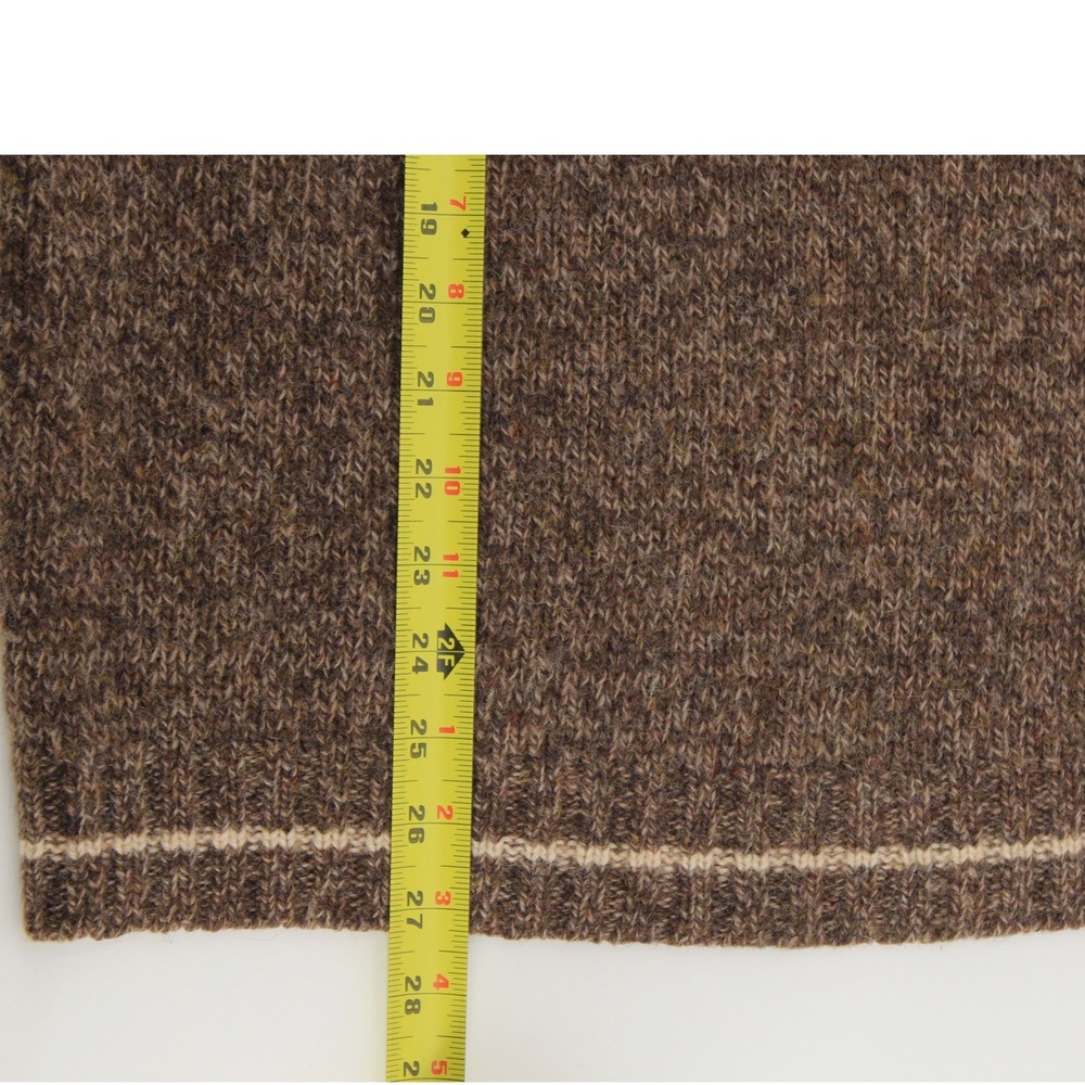 Structure Shetland Wool Fair Isle Sweater mens Medium Brown Cream Crewneck Knit - Picture 6 of 9